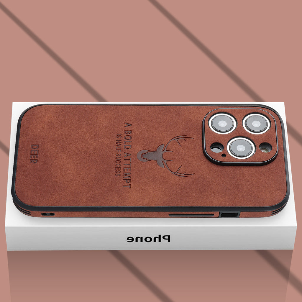 Coque de téléphone Tête de cerf intégrée magnétique résistant à la chute Couverture de protection