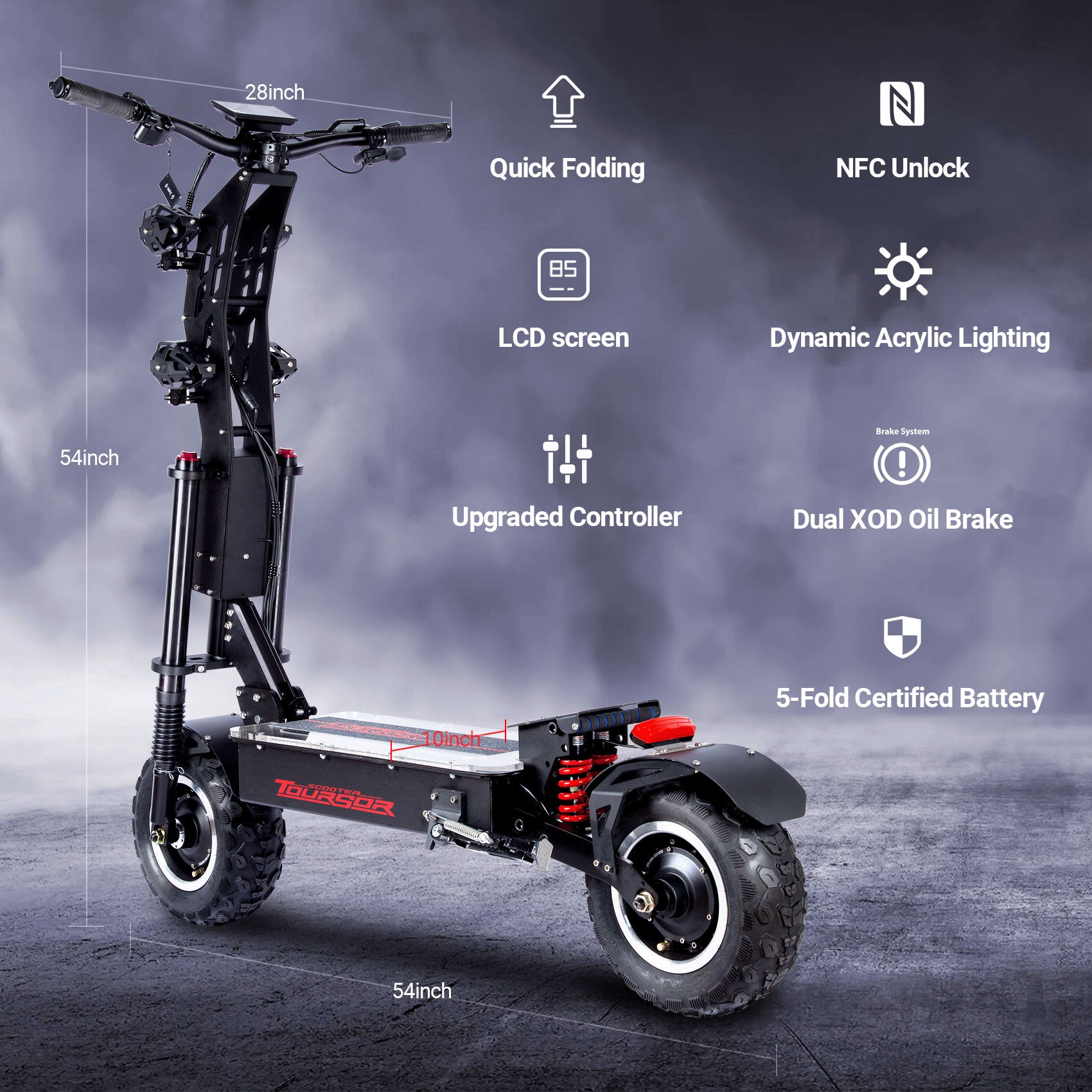 X14 High Power 13 pouces roue hors route 5000W moteur scooter électrique