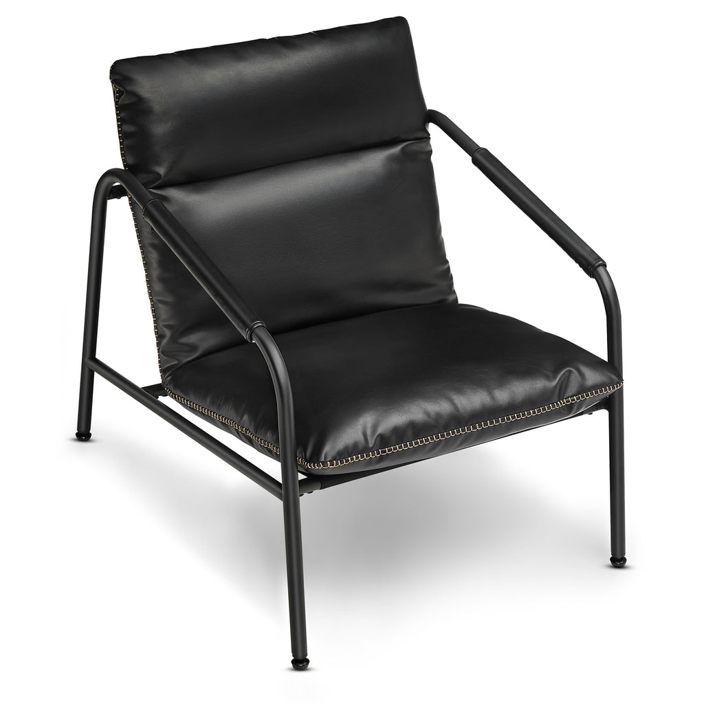 VASAGLE EKHO Collection Chaise de salon Chaise Accent avec accoudoir Cadre en métal PU avec St