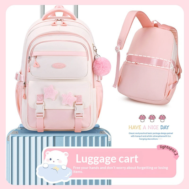Moyen école et lycée filles sac à dos avec Trolley Sleeve