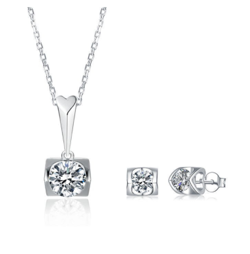 S925 Collier à coulis de moussanite en argent sterling