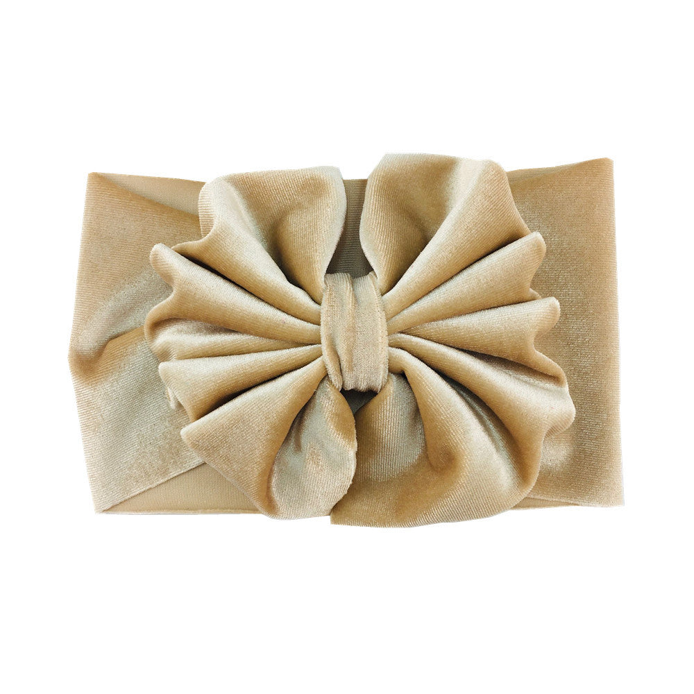Haut bandeau surdimensionné Gold Velvet Bow
