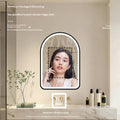 Wall-mounted arched bathroom mirror, no drilling required