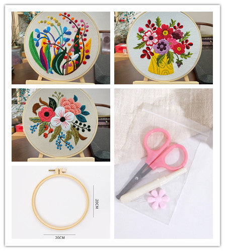 Peinture à la main Diy suspendu Kit de couture à fleurs tridimensionnel