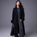 Manteau épais avec manches en fourrure de renard