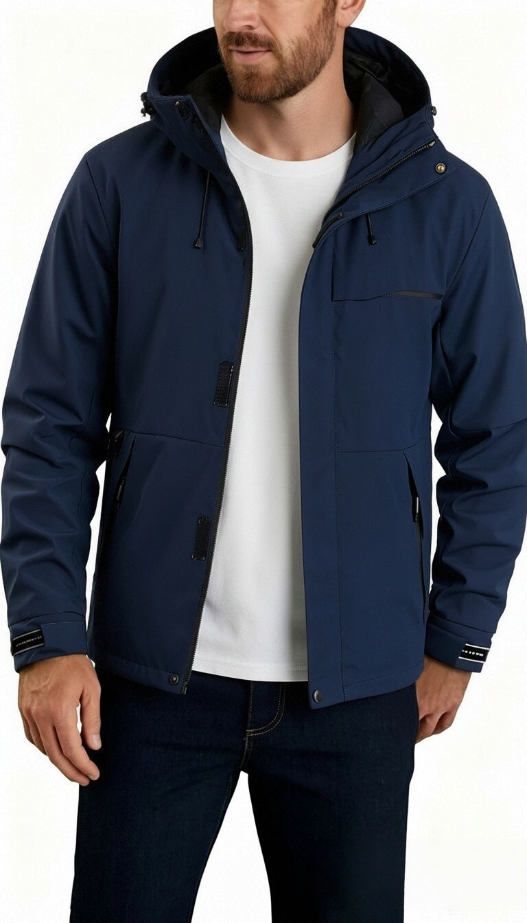 Veste multi-fonctionnelle d'extérieur pour homme en couleur solide