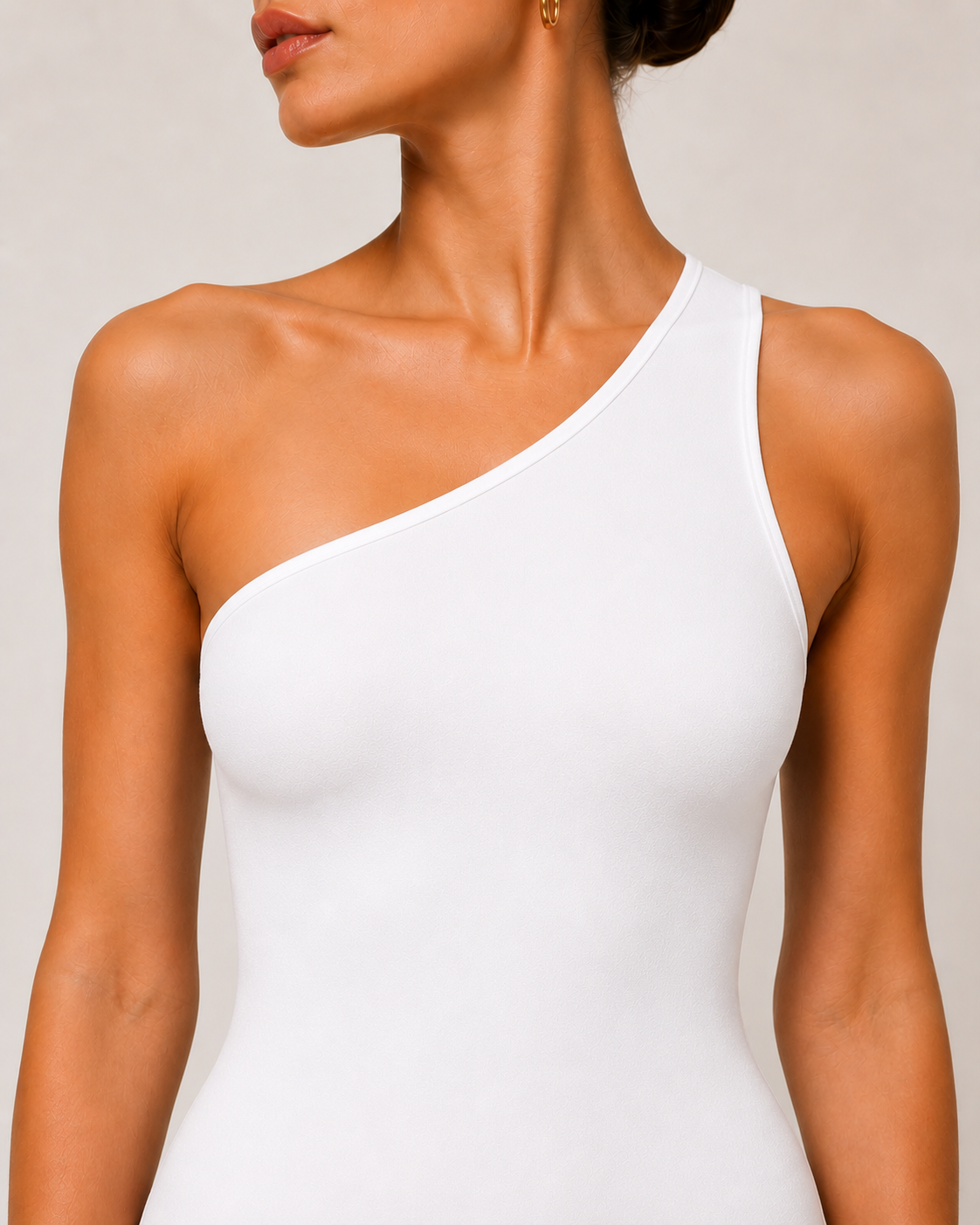 Bodysuit asymétrique à épaule unique sans manches pour femmes