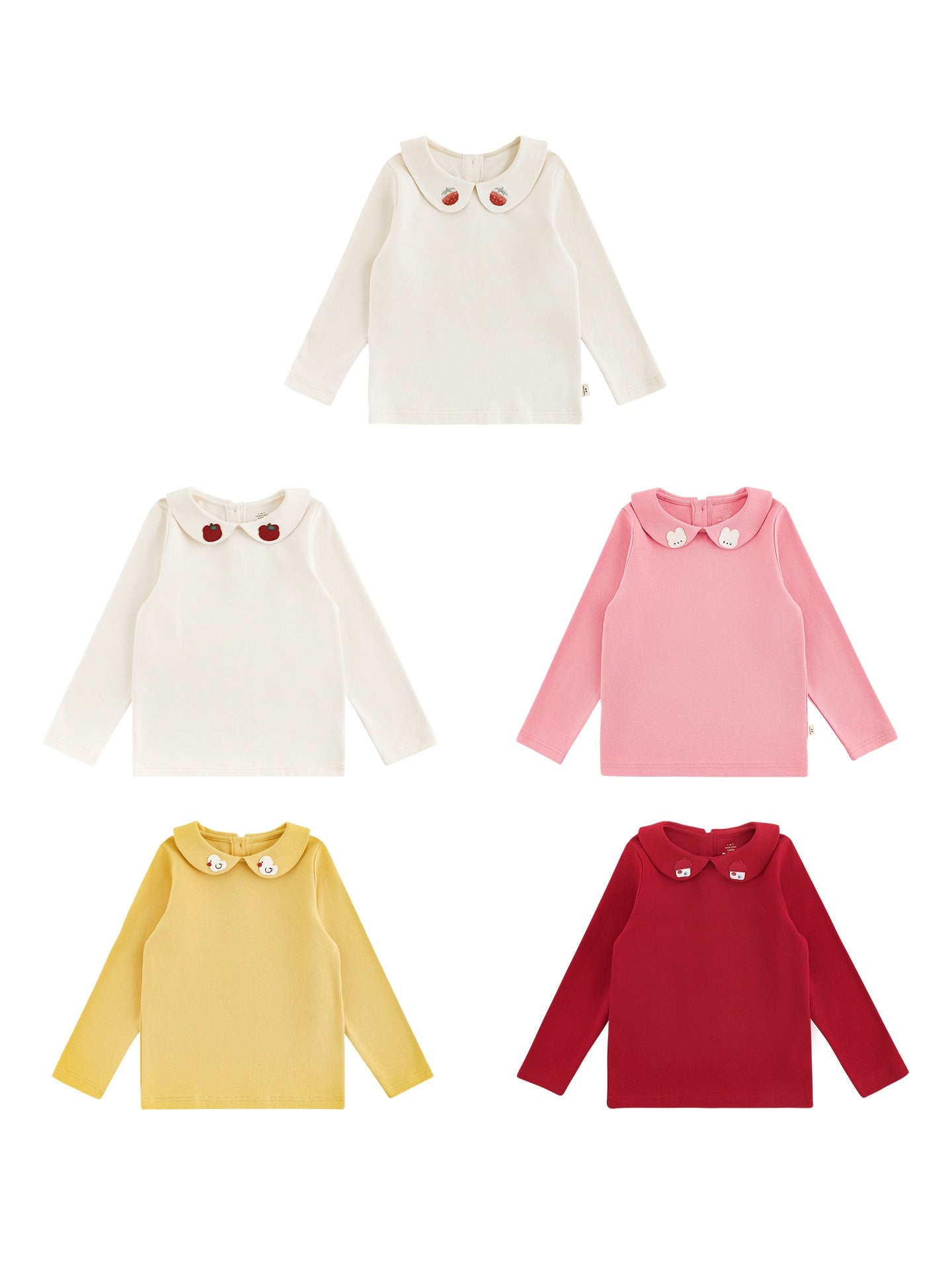 Filles Étiquette de dessin animé Col rond Chemise de bas