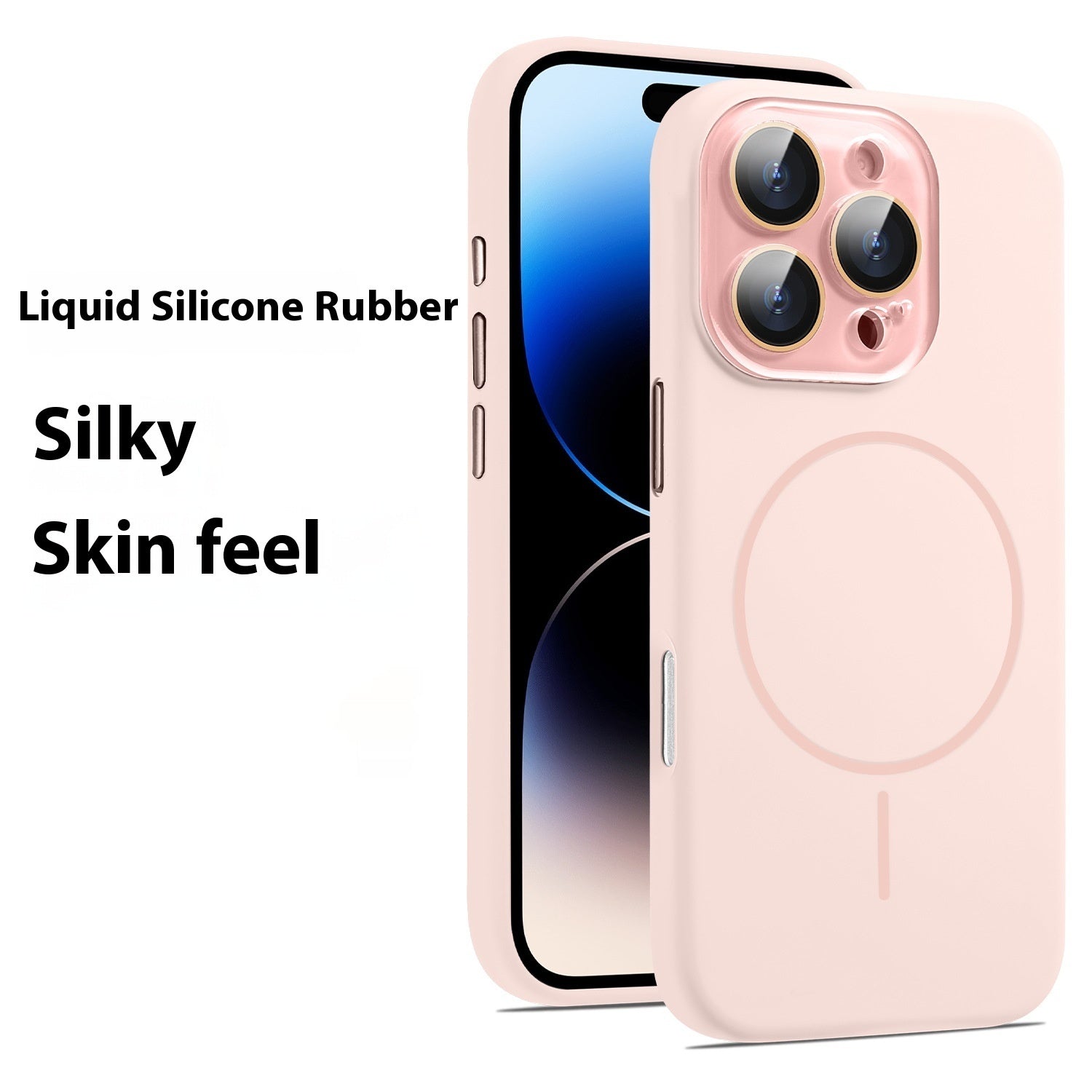 Housse de protection du boîtier de téléphone de cristal magnétique en silicone liquide