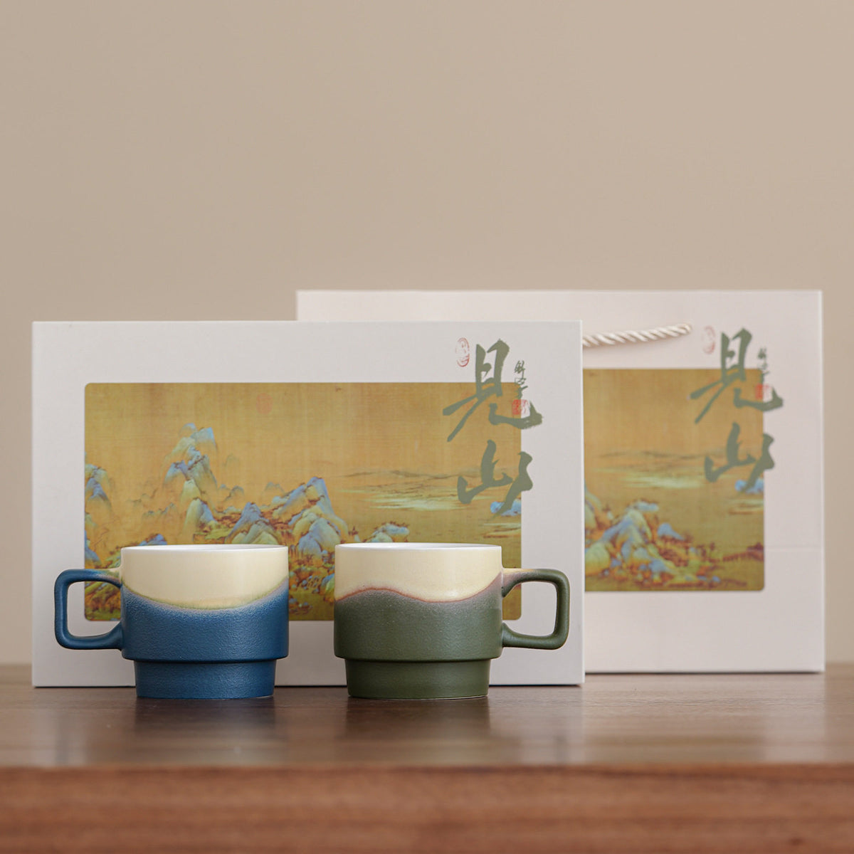 Set de boîte-cadeau de tasse à café en céramique