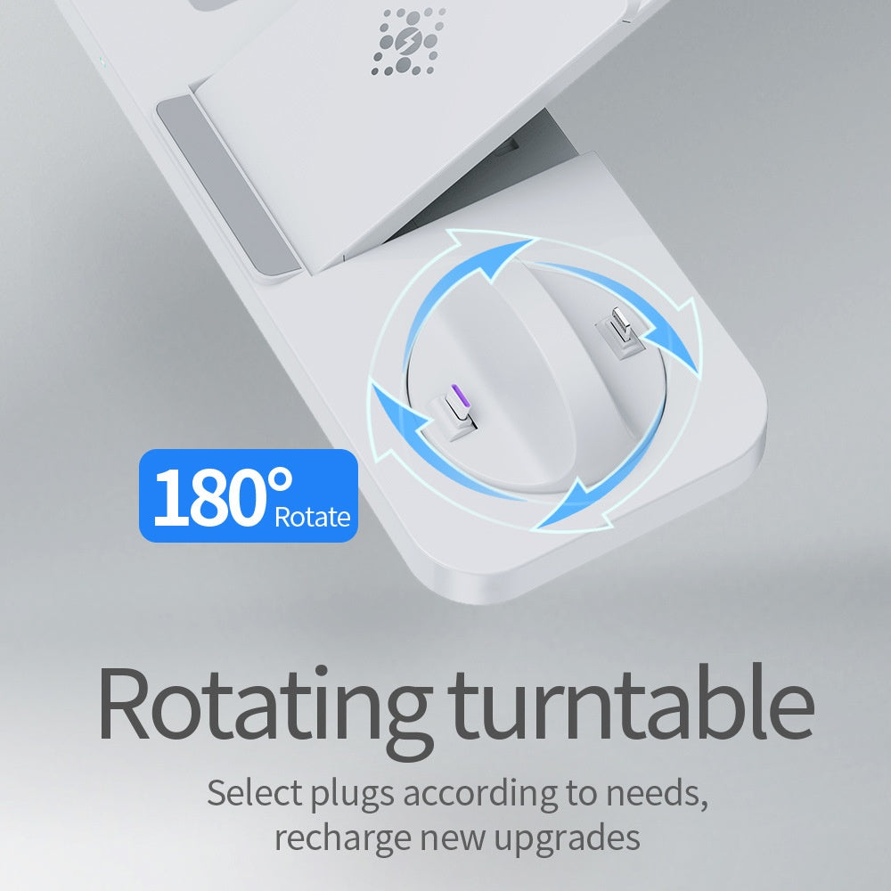 Stand de recharge sans fil pliant six en un