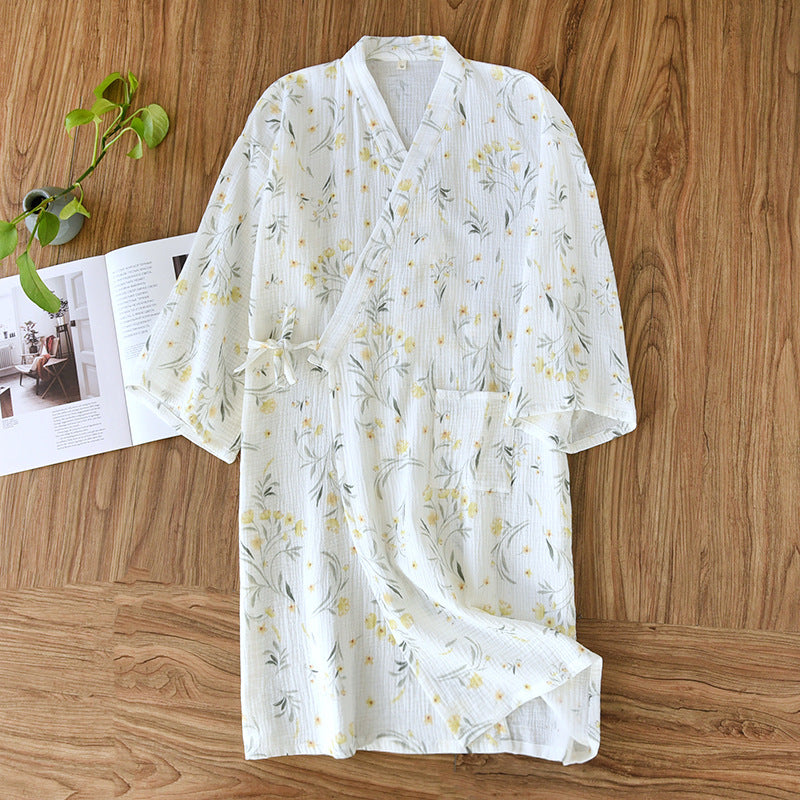 Women's Gauze Kimono Robe and Nightgown