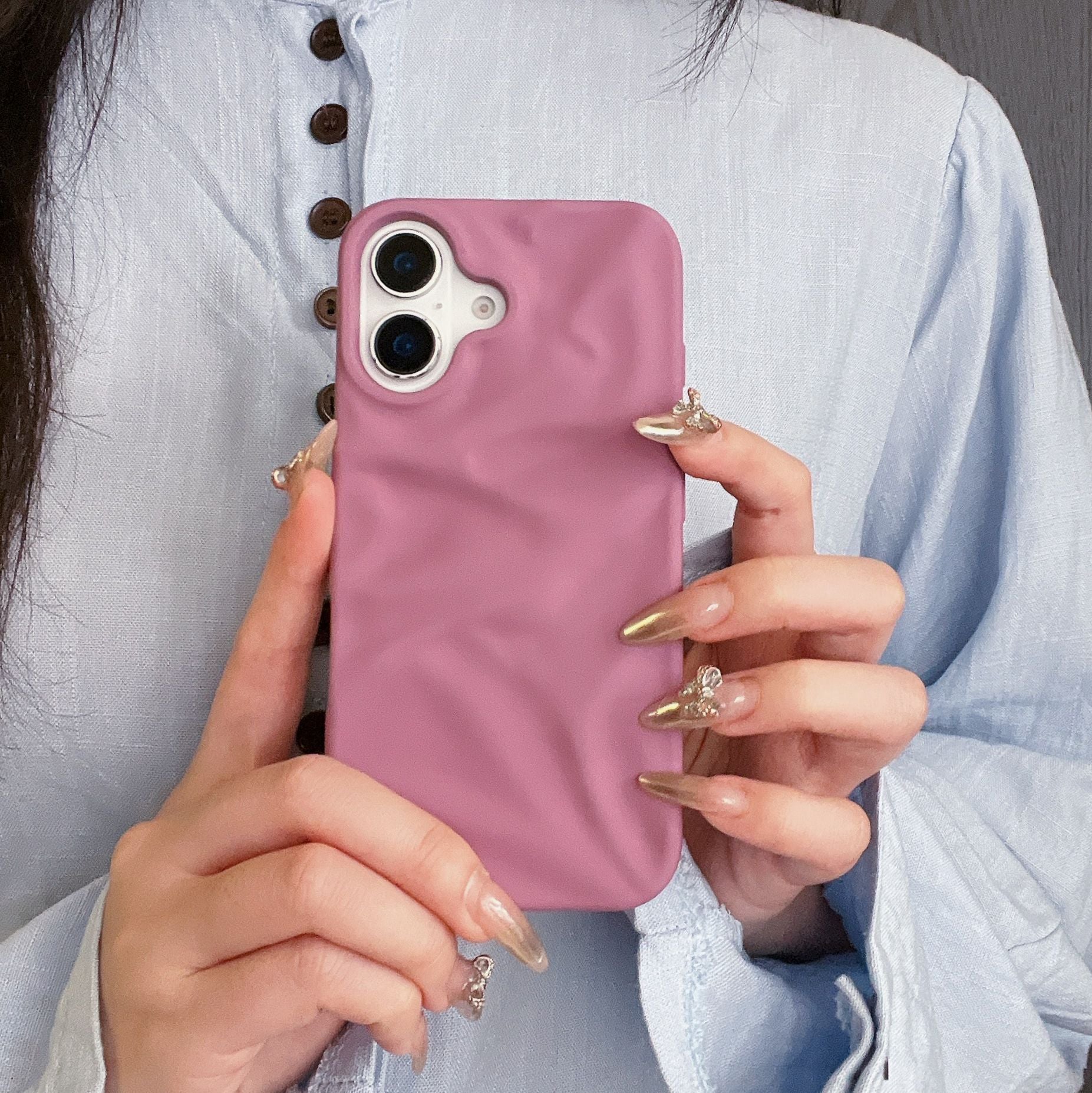 Cas de téléphone à plissé en trois dimensions de haute qualité