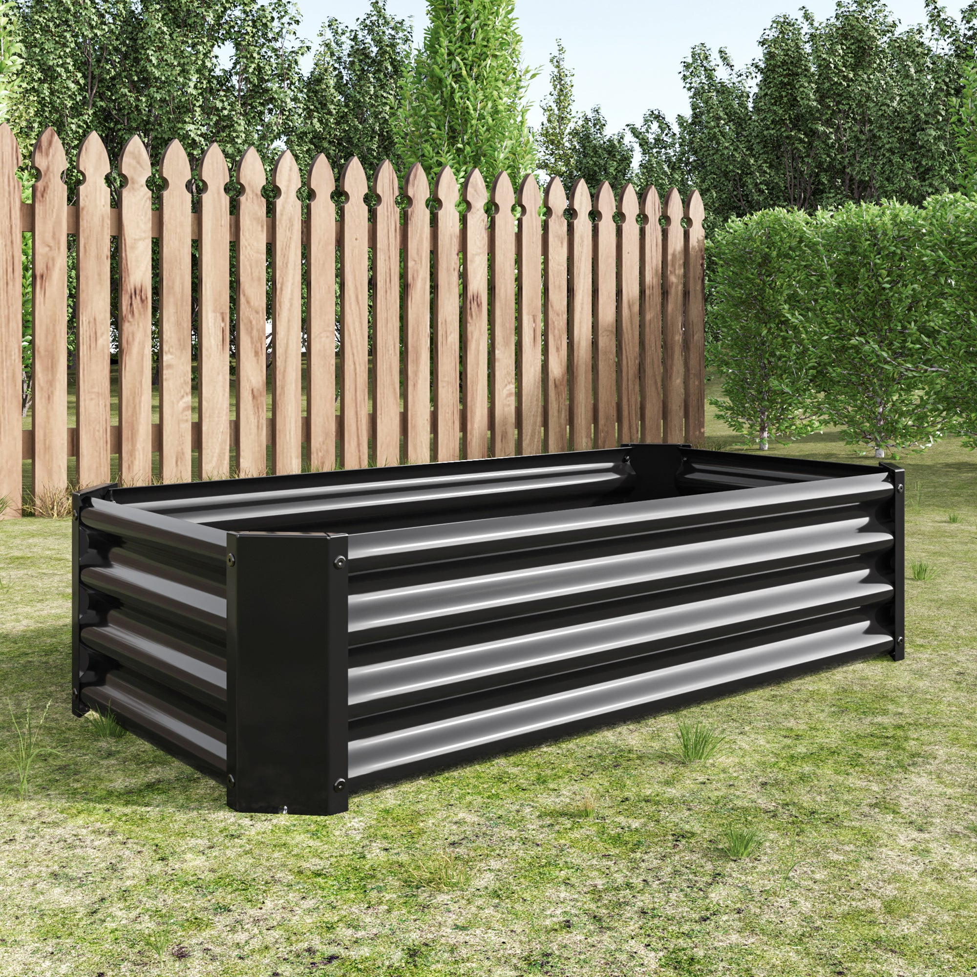 2PCS noir 4×2×1ft Lit de jardin surélevé en métal
