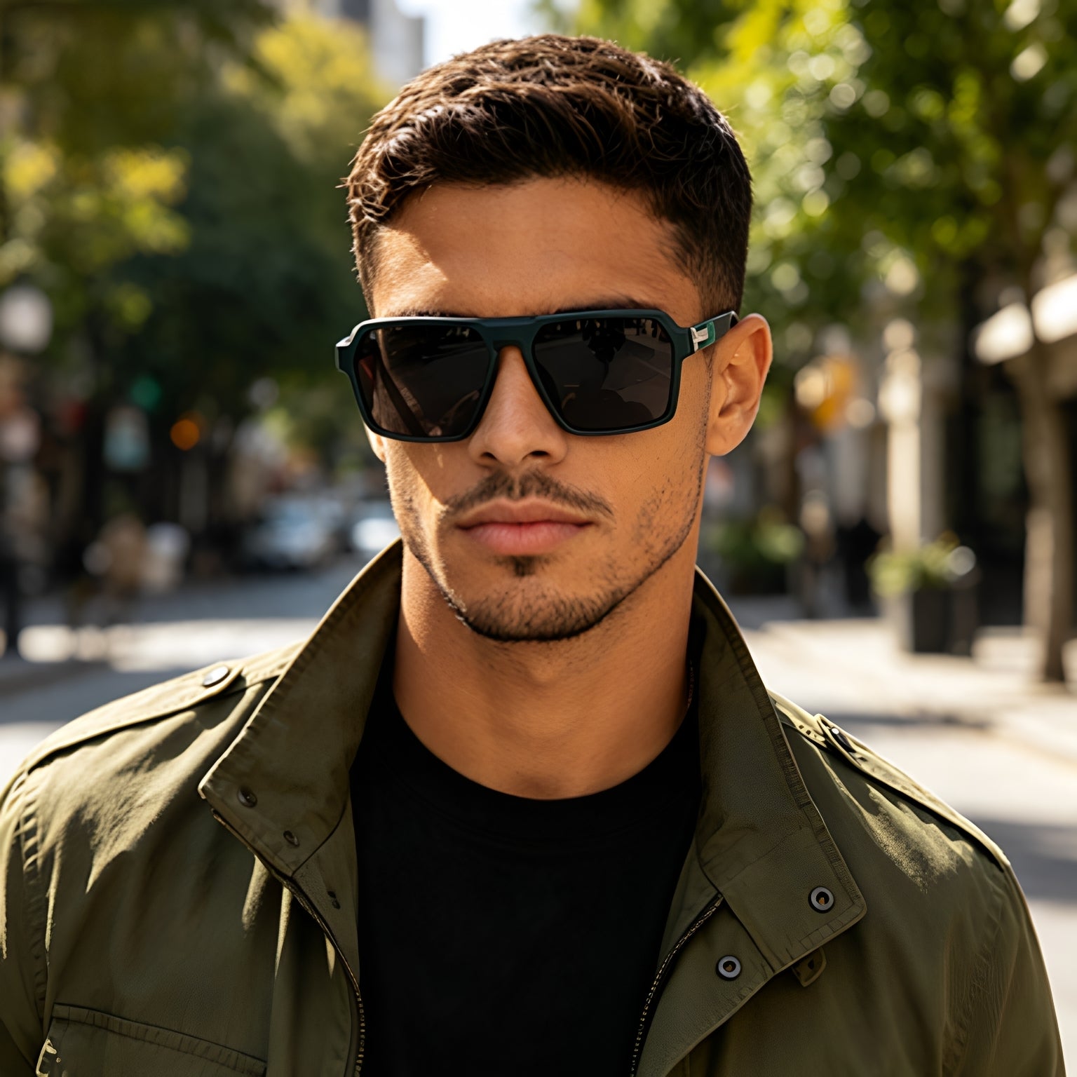 Fashion Square Frame Lunettes de soleil polarisés pour hommes