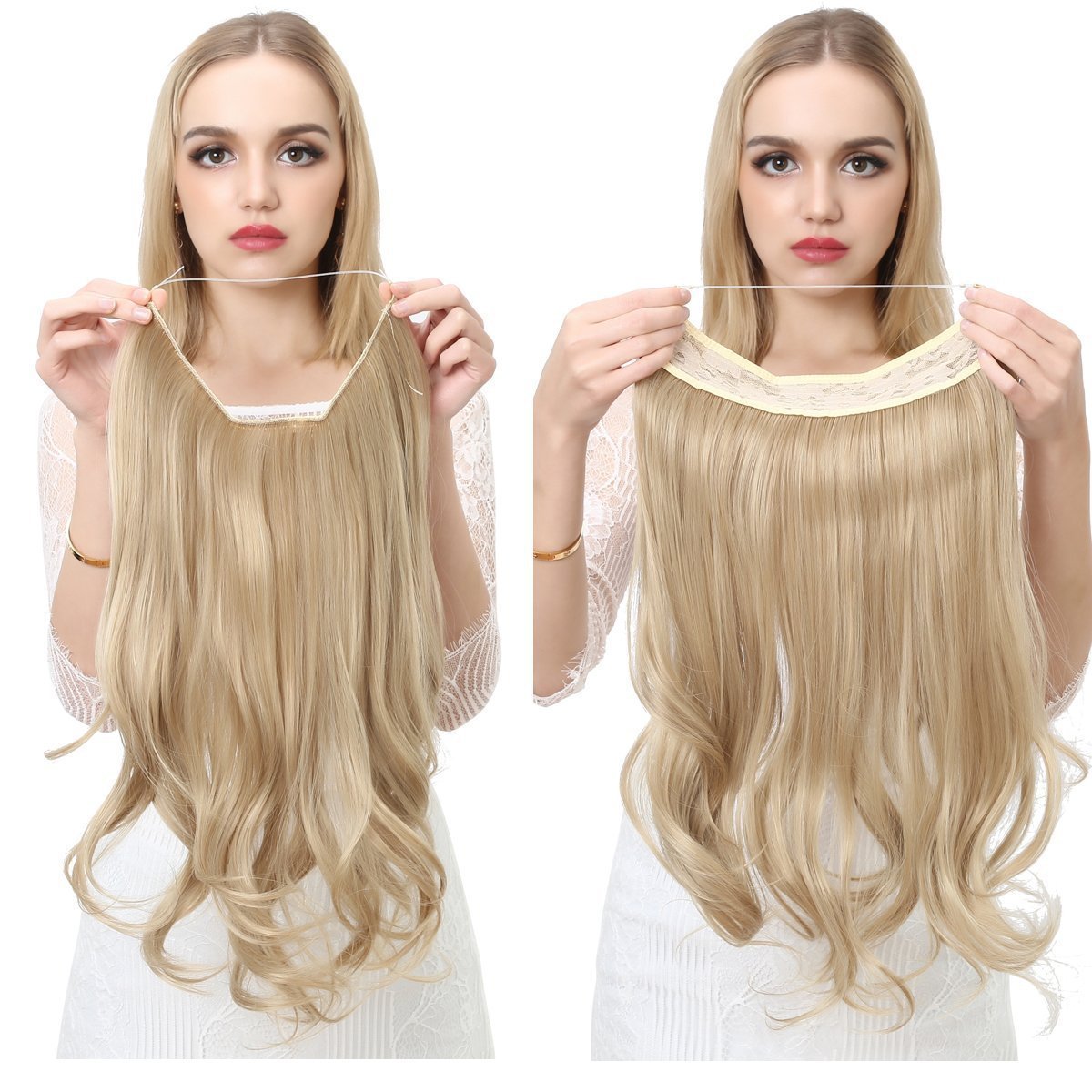 Ligne de pêche pour femmes Grande vague Multicolore Gradient Hair Extensions