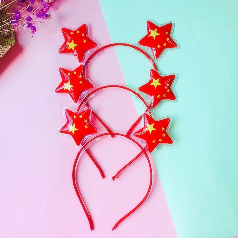 Clip de cheveux drapeau rouge cinq étoiles