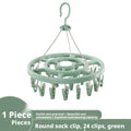 Cintre rond vert-24 clips-1 pièce