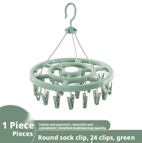 Cintre rond vert-24 clips-1 pièce