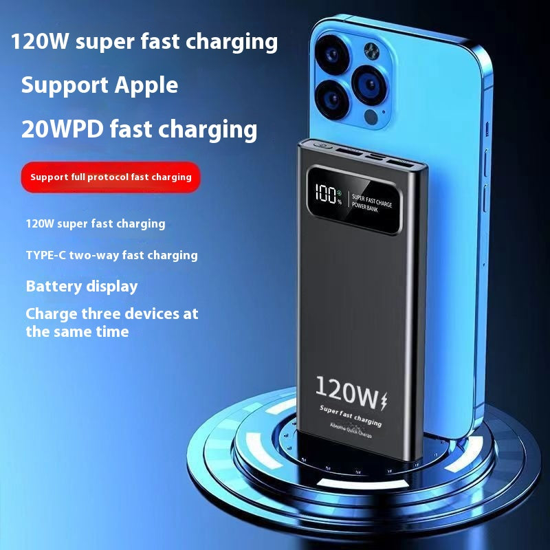120W 20000mAh Power Bank Super Fast Charging Large Capacity Mobile Power Supply