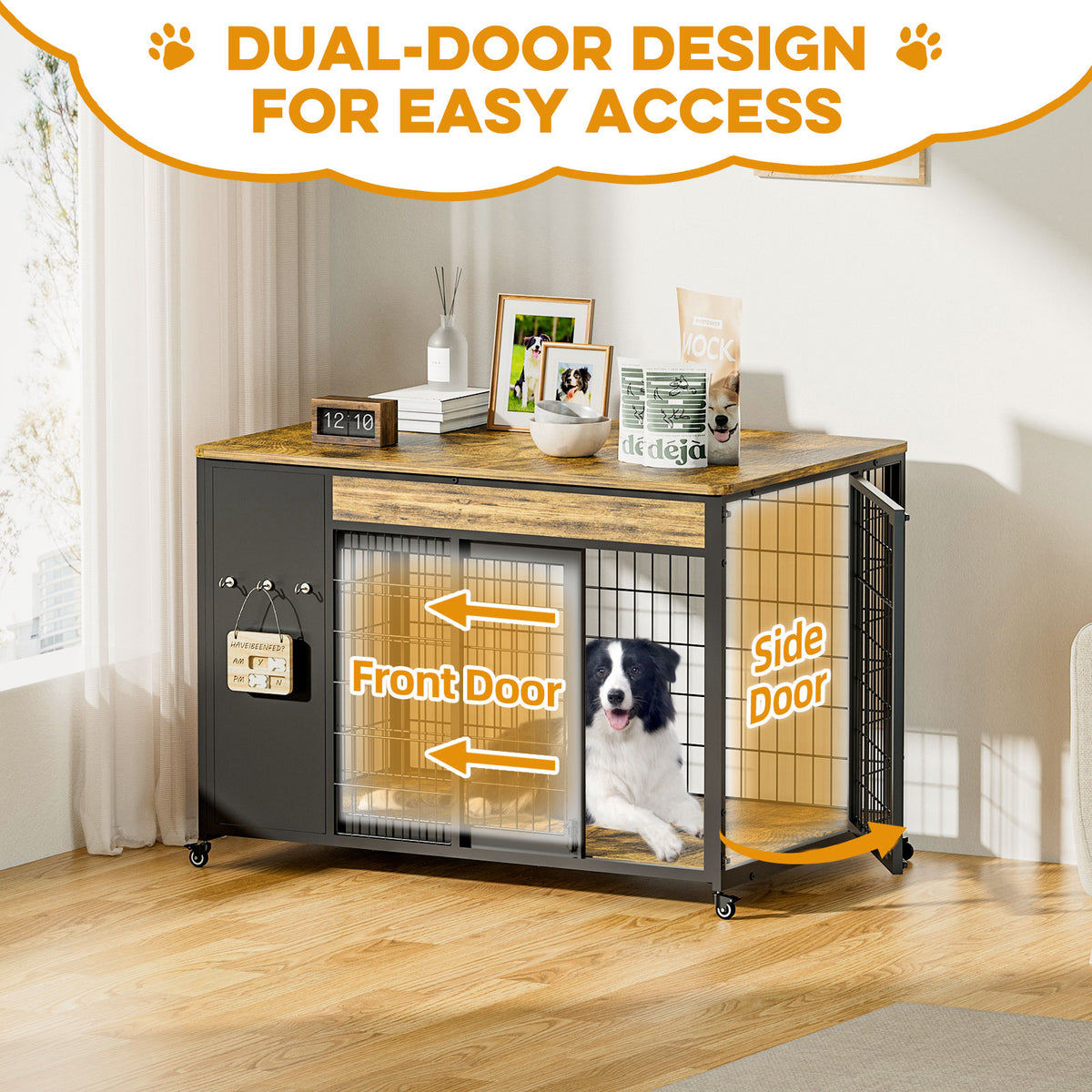 Mobilier de caisse de chien 38in - Crate de chien avec cadre bricolage