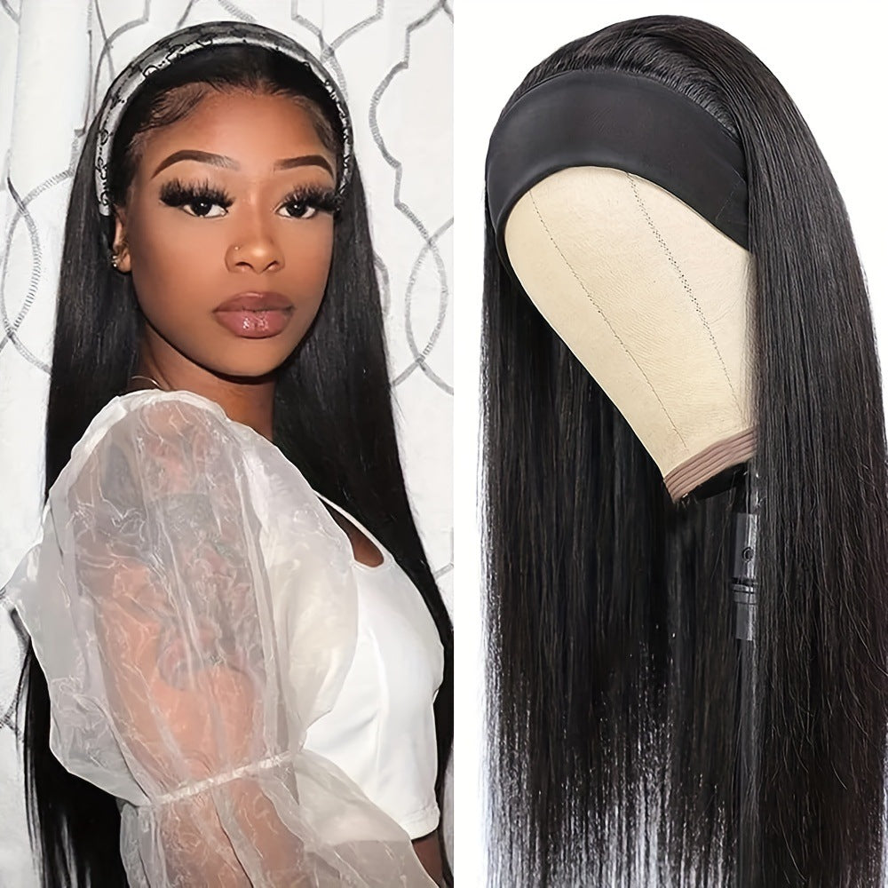 Tête de bande de Wig Long cheveux droits Long cheveux bouclés