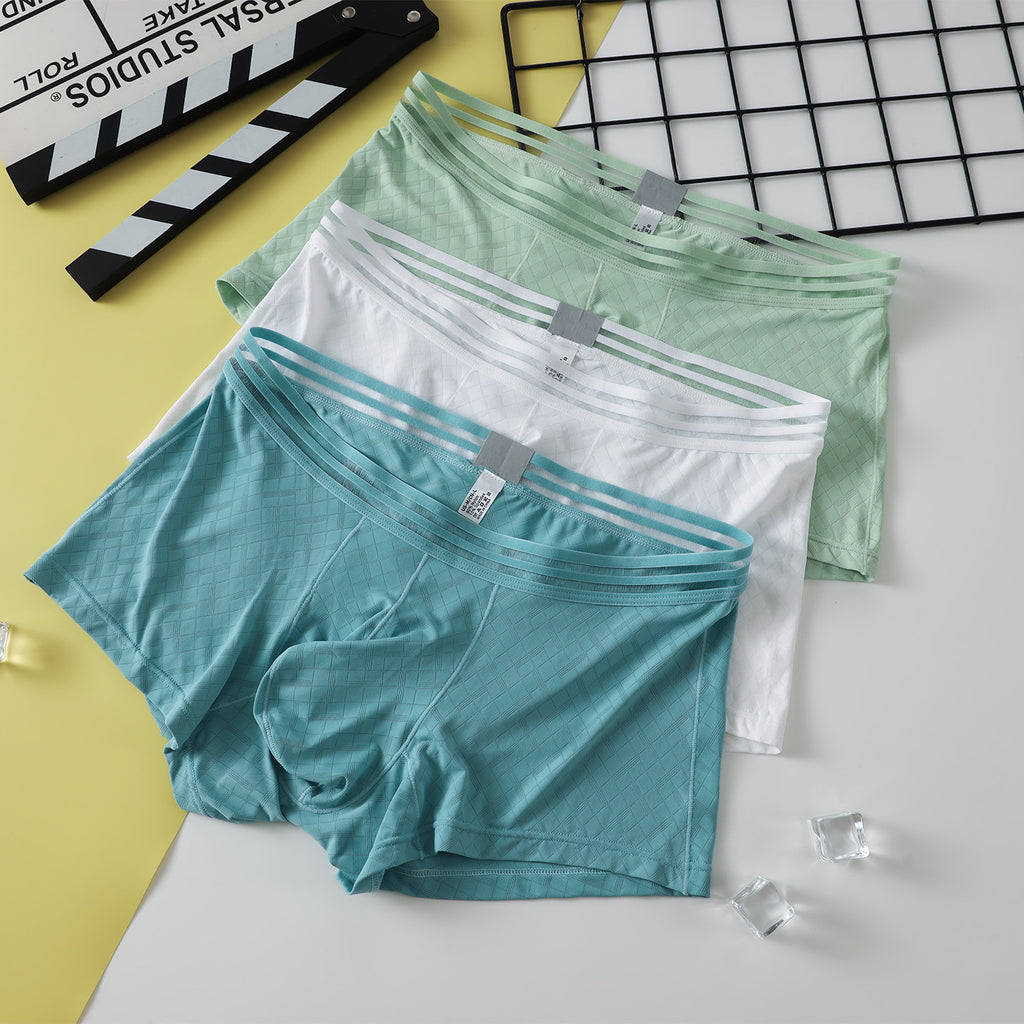 Slip de boxeur en silk glacé homme respirant et frais pour le sport