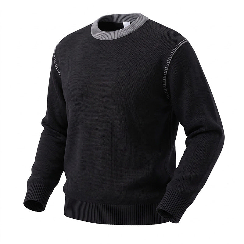 Double fermeture à glissière ronde Col long Chandail hommes