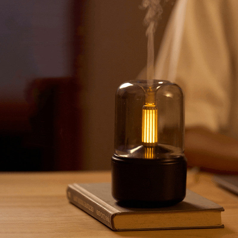 Ambiance lumière humidificateur bougie lumière Aroma Diffuseur portable 120ml USB électrique Hum