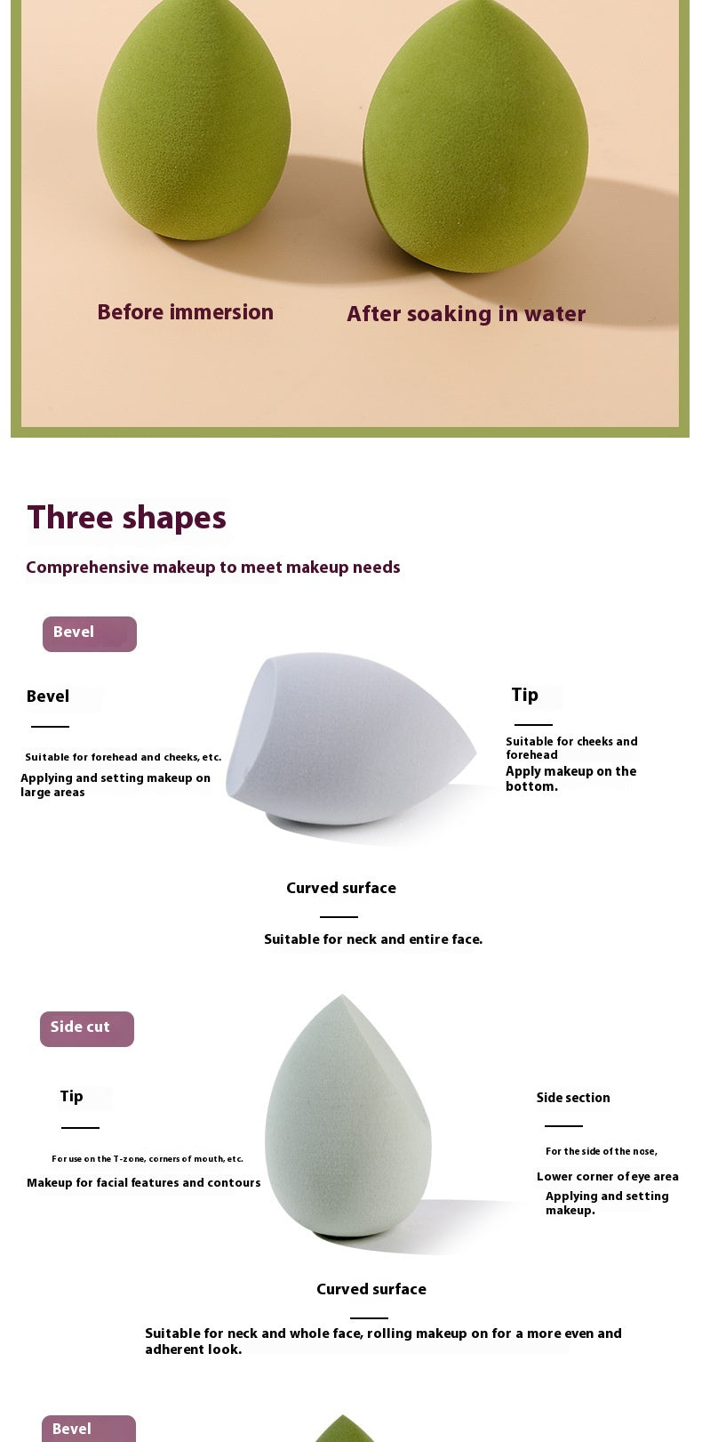 Cosmétiques Puff Puff Coussin Super Soft Smear-proof Beauty Blender Studio Sponge Egg