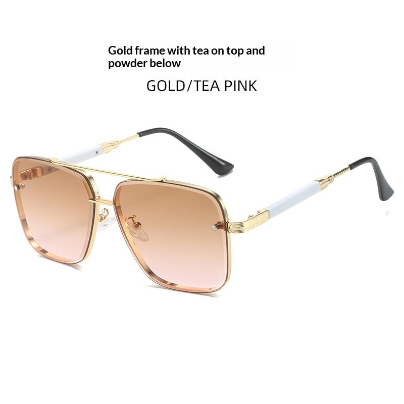Lunettes de soleil en métal pour hommes