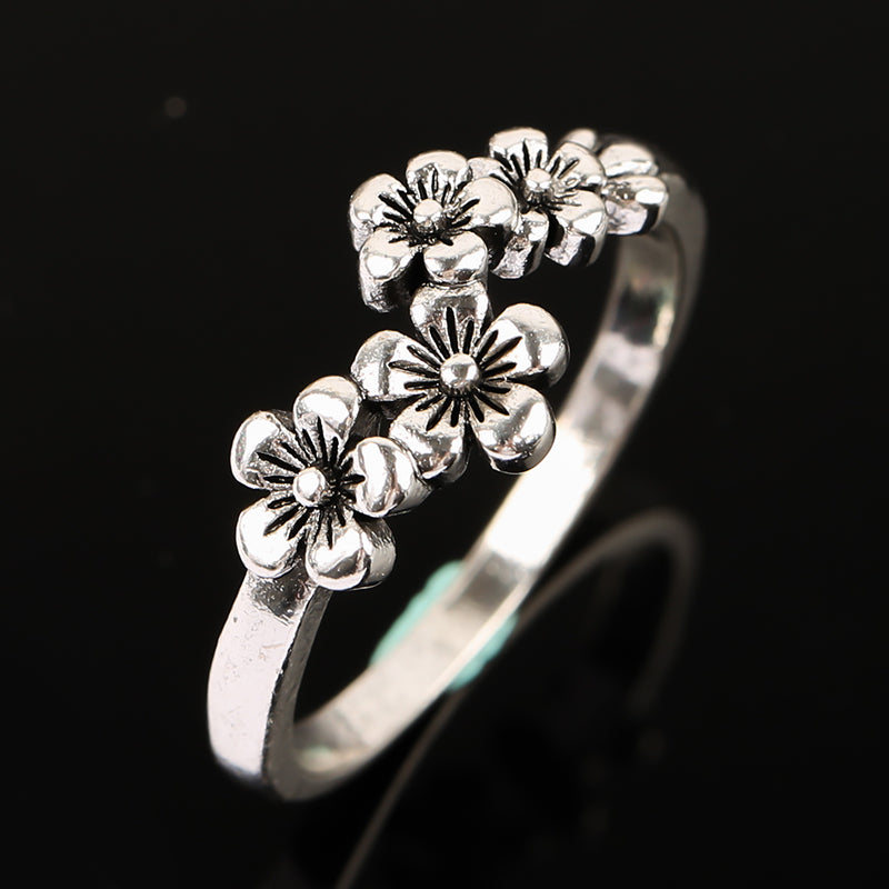 Anneau de Zircon rouge rétro mode femme
