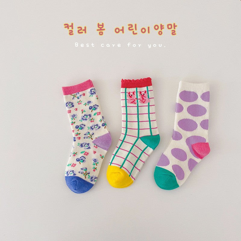 Chaussettes colorées de 3 paires à point d'onde