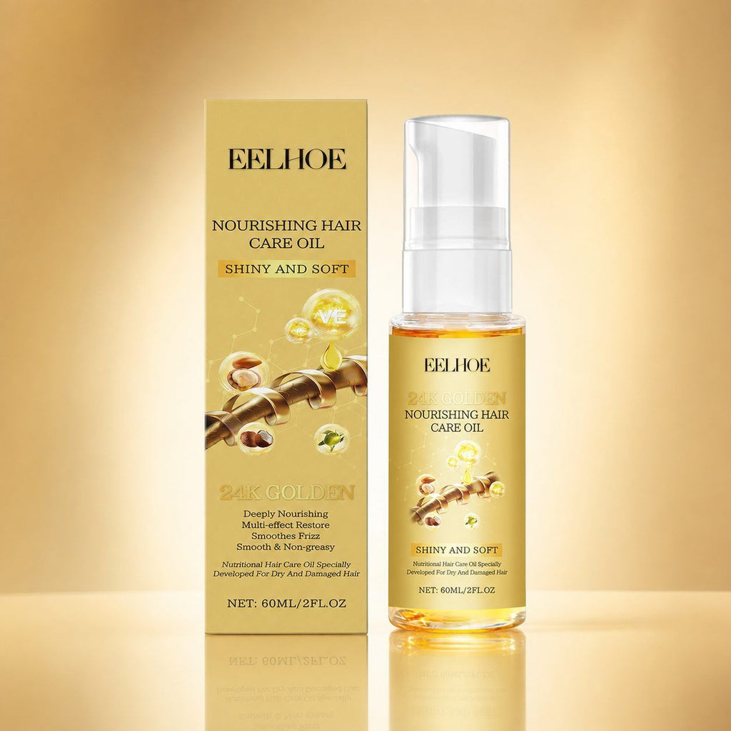 EELHOE 24K Huile de soin des cheveux dorés