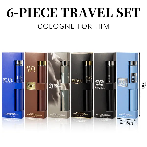 Ensemble de 6pcs, 1.18fl.oz 35ml Chaque bouteille, Spray eau de toilette pour hommes, Parfum de longue durée, 6