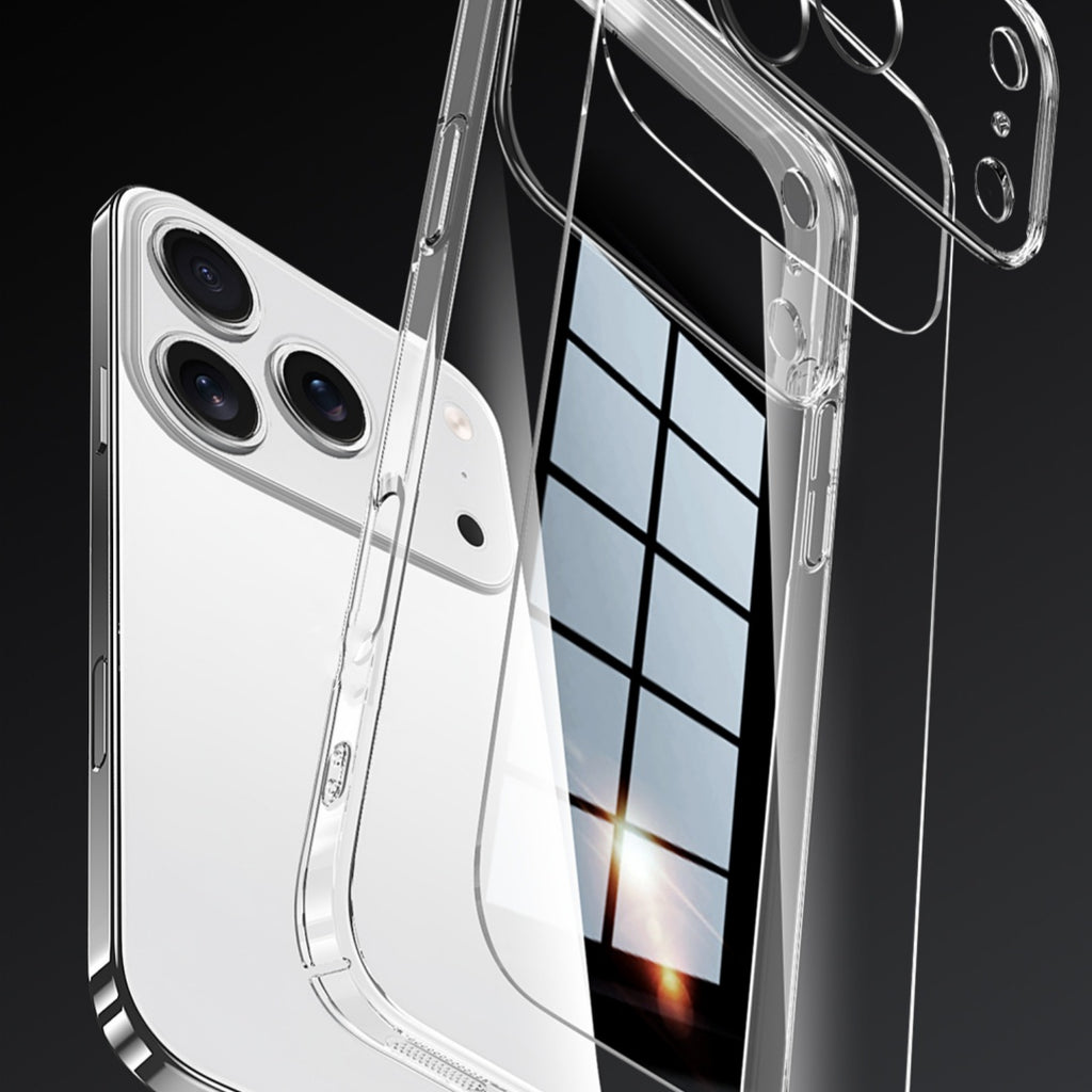 Boîtier de téléphone à trous fins résistant aux éclaboussures en cristal transparent