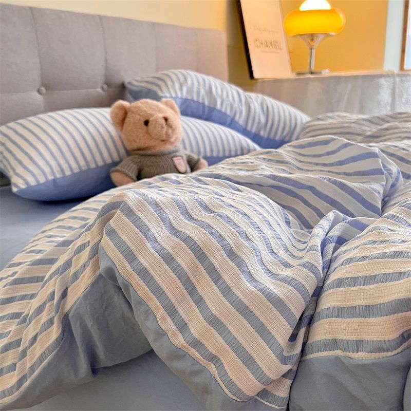 Couvercle à couette rayée de style coréen