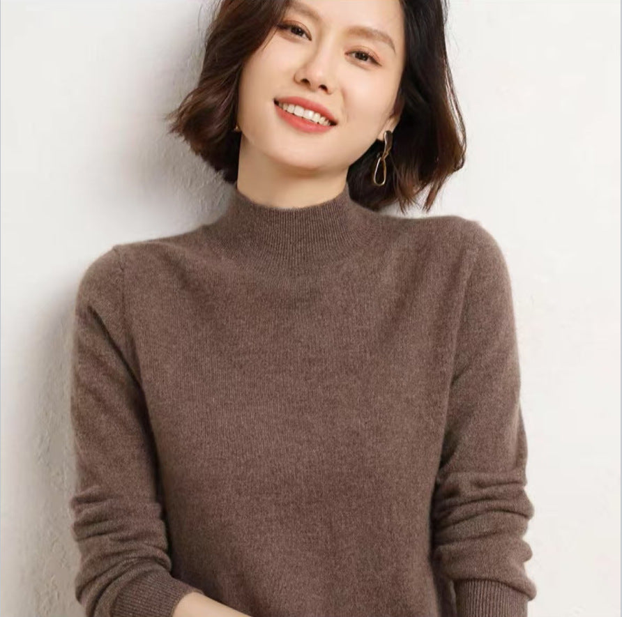 Patchwork à manches longues Sweater Femmes Core-Spun Fil tricoté Top Loose-Fit Fondage tricoté Top