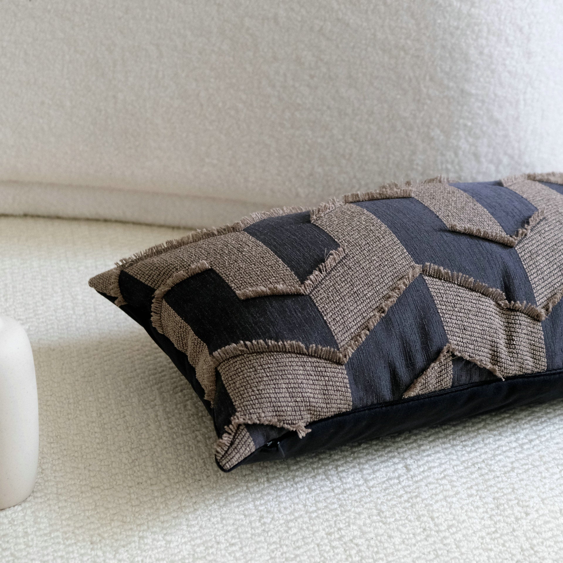 Oreiller Tassels Waist Oreiller Étui Chenille Canapé Coussin Hôtel Modèle Chambre Coussin Cove