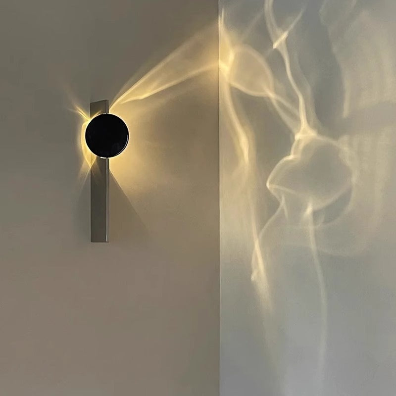Lampe murale de salon rotative en acier inoxydable ondulé