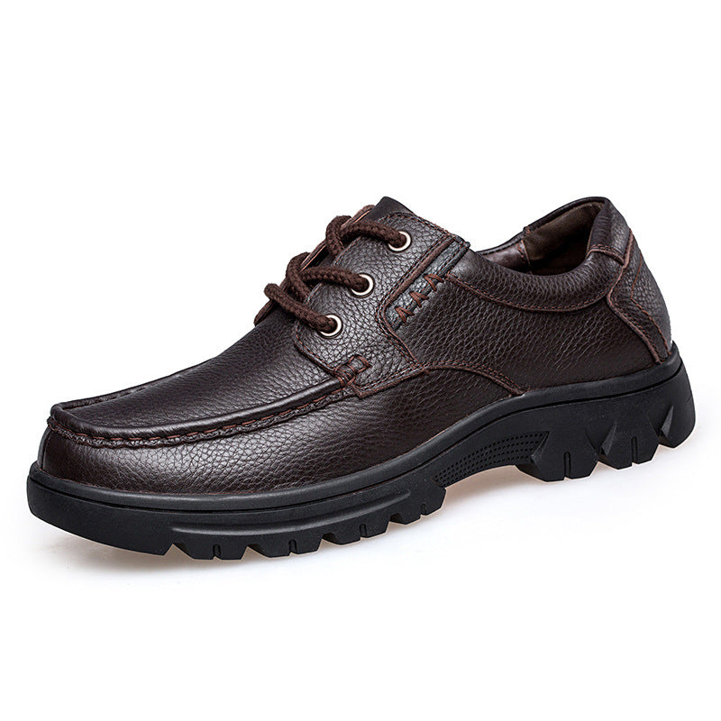 Chaussures en cuir de plein air Bas-coup Dentelle-up Casual Chaussures Cowhide Work Bottes