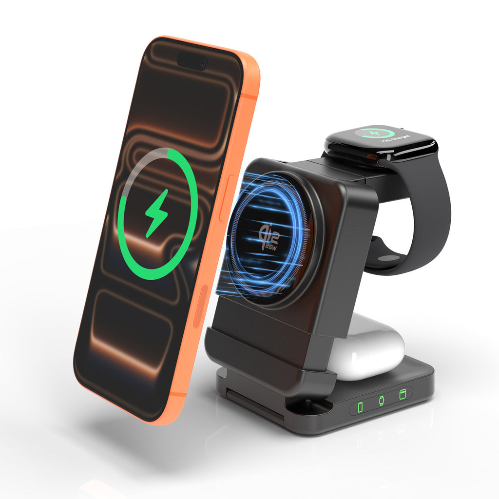 Chargeur sans fil magnétique 3-en-1 25W avec support pliant