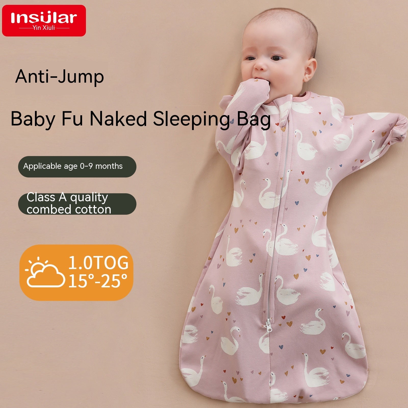 Cotton Baby Derender Anti-startle Gro-bag Anti-kicking Blanket Sac de couchage