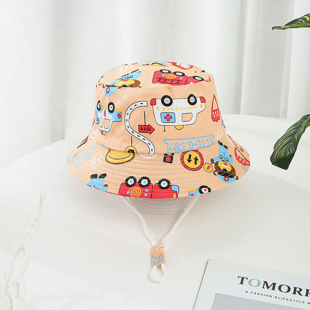 Enfants imprimé Dinosaur Bucket Sun Hat Big Brim Boy Girl Hat