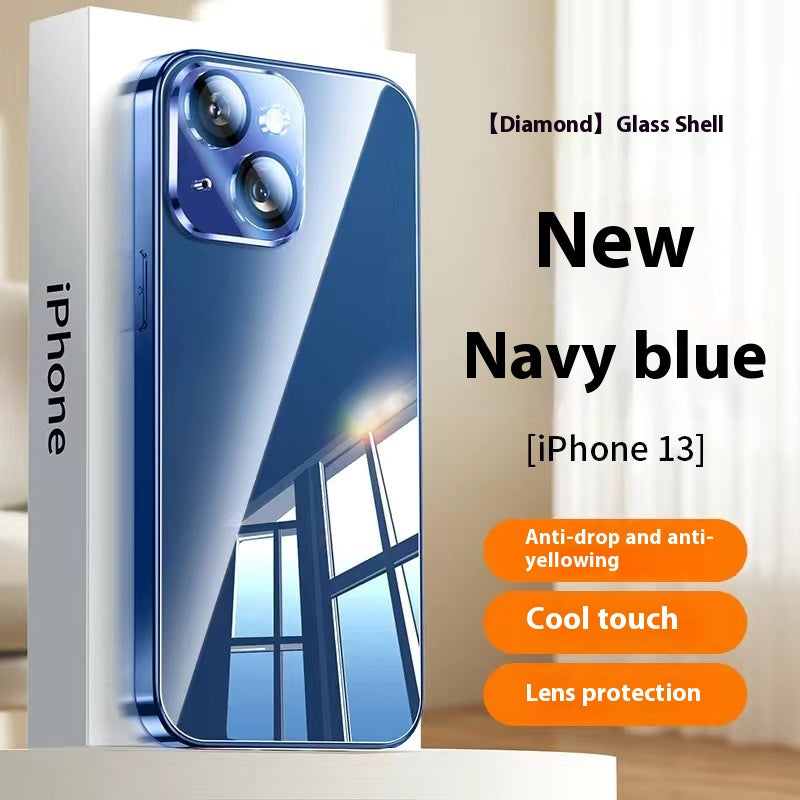 Boîtier de téléphone en verre de verre miroir tout inclus Lentille résistant à la chute Couverture de protection