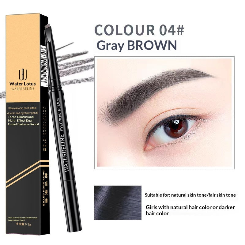 Crayon de sourcils étanche à double tête 3D multi-effets Lian