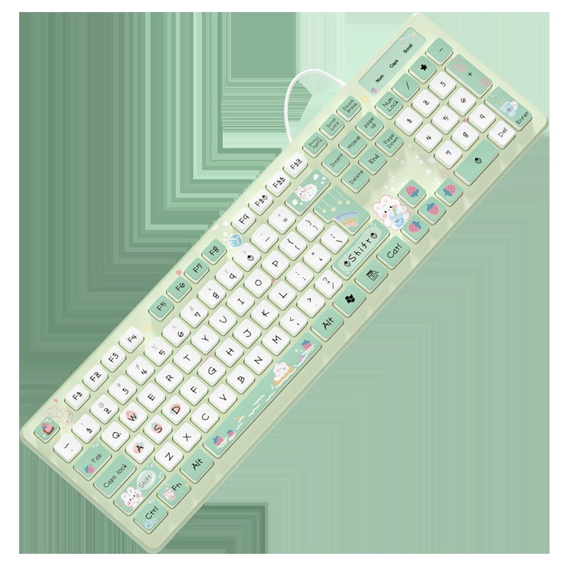 Thé de lait Lapin mignon chocolat filaire clavier