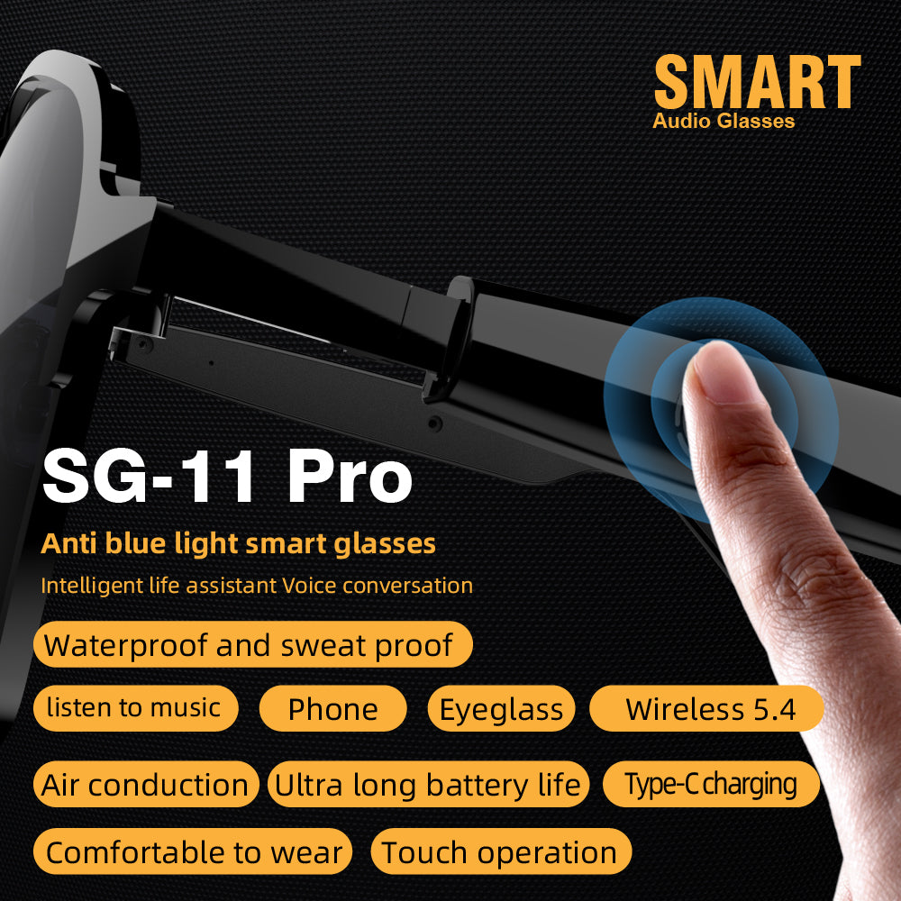 Smart Glass Smart Eyewear Étape dans le monde Verres résistants aux UV haute définition HIFI S