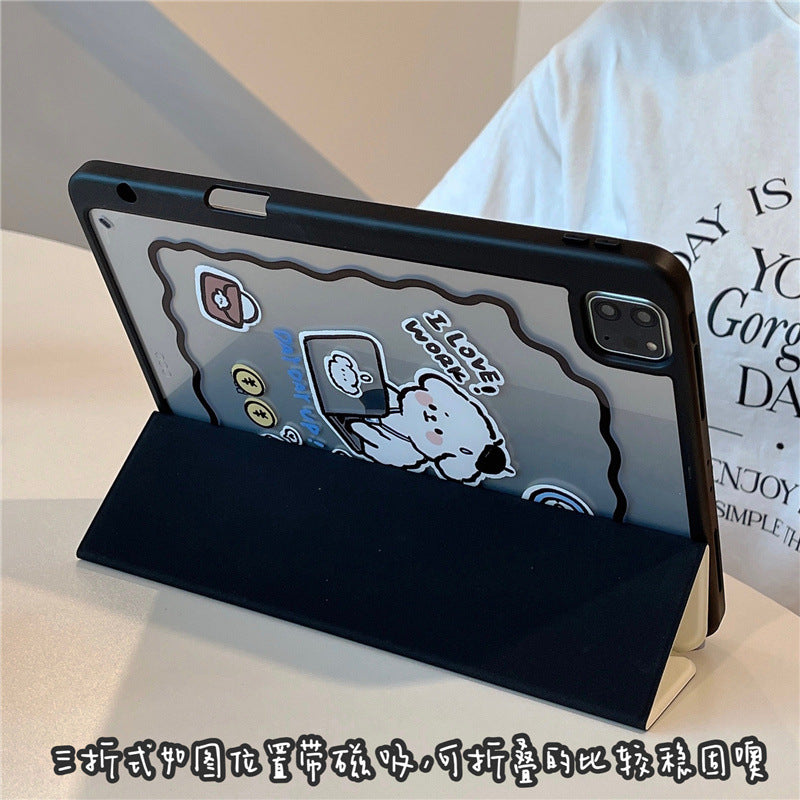Réparer plaque de dessin animé de chien avec la fente de stylo Acrylique souple anti-chute