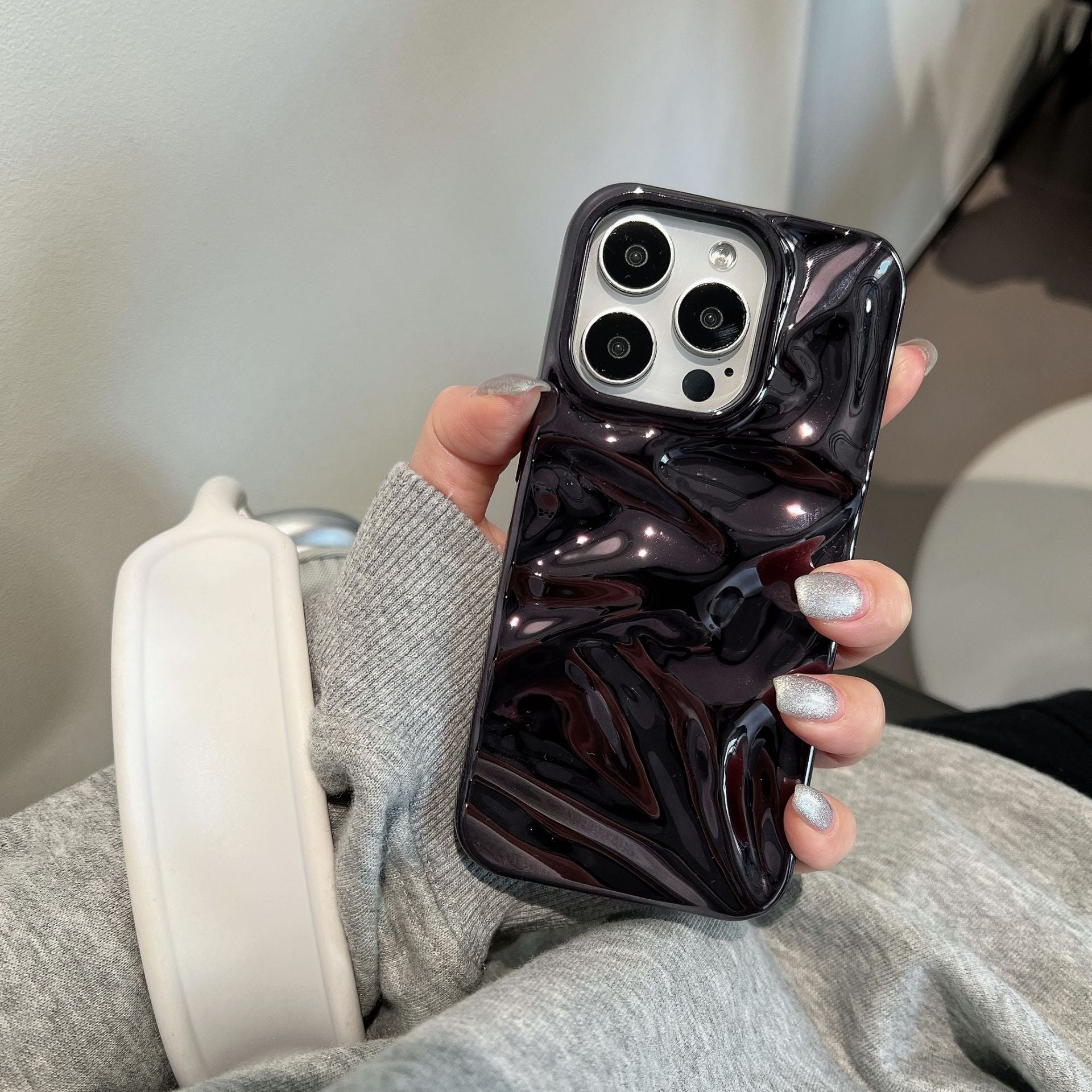 Electroplating Trois dimensions Pléate Pattern Shell Sens avancé
